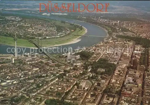 Duesseldorf Fliegeraufnahme mit Rheinturm Kat. Duesseldorf