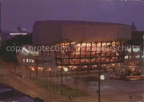 Leipzig Neues Gewandhaus bei Nacht Kat. Leipzig