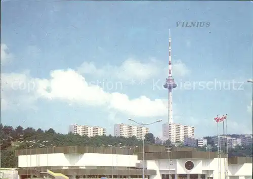 Vilnius Haeuserbloecke mit Sendeturm Kat. Vilnius