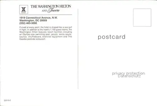 Washington DC Hilton Hotel Kat. Washington