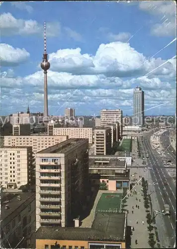 Berlin Karl Marx Allee mit Fernsehturm Kat. Berlin