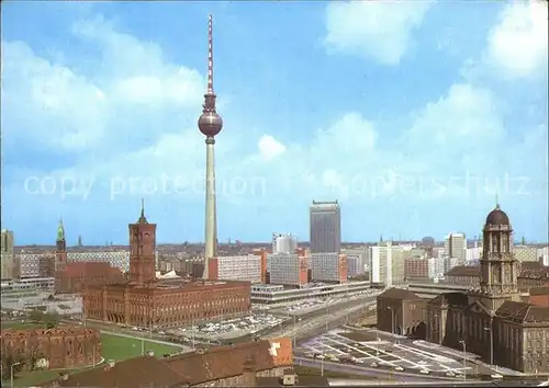 Berlin Fliegeraufnahme Rathaus Fernsehturm Kat. Berlin