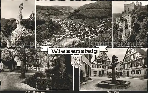 Wiesensteig Steinernes Weib Total Reussenstein Fils Ursprung Marktplatz Kat. Wiesensteig