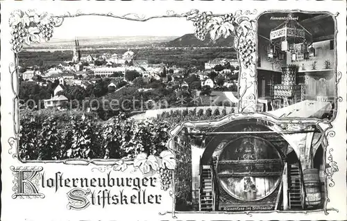 Klosterneuburg Panorama Stiftskeller Konventsstueberl Riesenfass Kat. Klosterneuburg