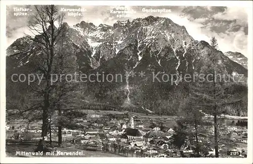 Mittenwald Karwendel Tirol Totalansicht Kat. Schwaz