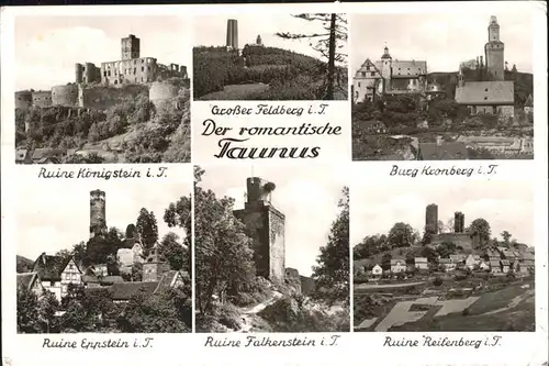 Grosser Feldberg Taunus Ruine Koenigstein Burg Kronberg Ruine Eppstein Ruine Falkenstein Ruine Reifenberg Kat. Schmitten