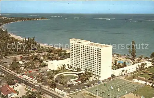 San Juan Puerto Rico Americana Hotel Tennis Beach aerial view Kat. San Juan