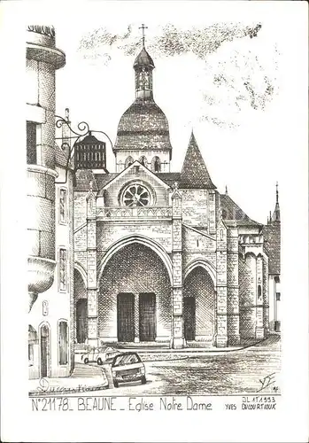 Beaune Cote d Or Burgund Eglise Notre Dame Kuenstlerkarte Kat. Beaune