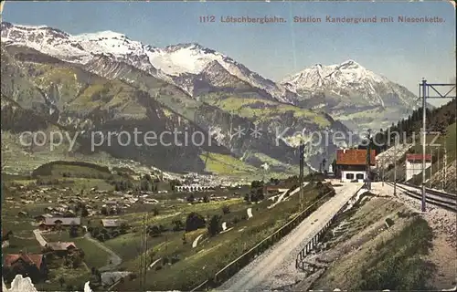 Kandergrund mit Niesenkette Loetschbergbahn Kat. Kandergrund