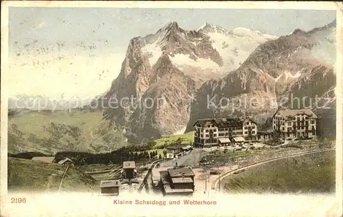 Kleine Scheidegg Wengen mit Wetterhorn Kat. Scheidegg Kleine