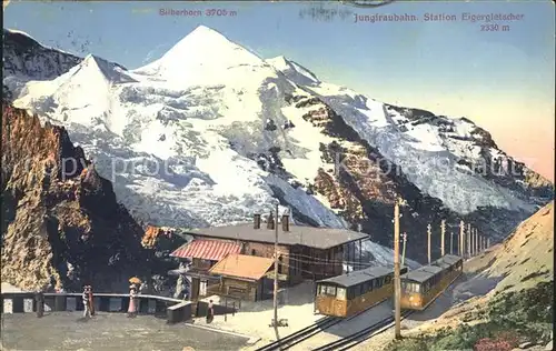 Jungfraubahn Station Eigergletscher mit Silberhorn  Kat. Jungfrau