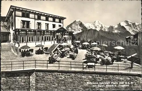 Schynige Platte Berghaus mit Eiger Moench Jungfrau Kat. Schynige Platte