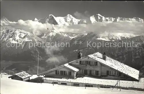 Beatenberg Niederhorn Berghaus Finsteraarhorn Eiger Moench Jungfrau Kat. Beatenberg