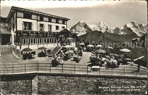 Schynige Platte Berghaus mit Eiger Moench Jungfrau Kat. Schynige Platte