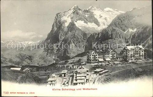 Kleine Scheidegg Wengen mit Wetterhorn Kat. Scheidegg Kleine