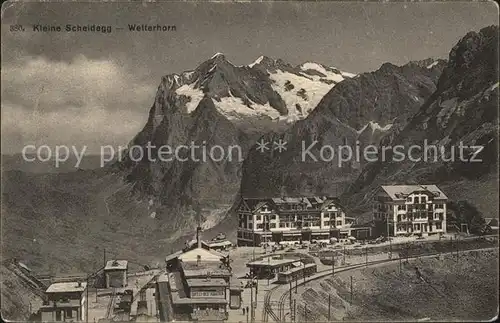 Kleine Scheidegg Wengen mit Wetterhorn Kat. Scheidegg Kleine