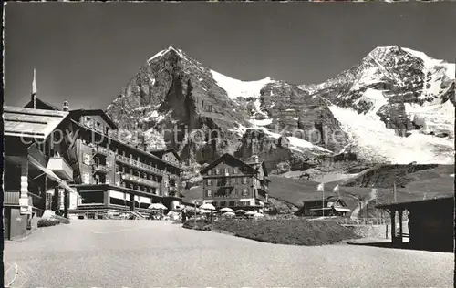 Kleine Scheidegg Wengen mit Eiger und Moench Kat. Scheidegg Kleine