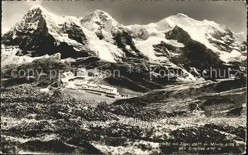 Kleine Scheidegg Wengen mit Eiger Moench Jungfrau Kat. Scheidegg Kleine