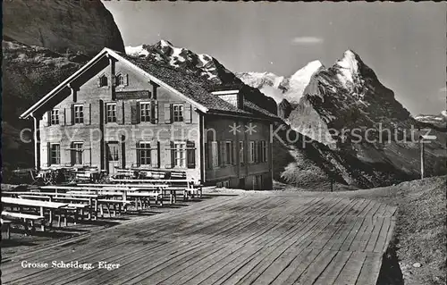 Grosse Scheidegg Bergrestaurant mit Eiger Kat. Scheidegg Grosse