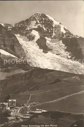 Kleine Scheidegg Wengen mit Moench Kat. Scheidegg Kleine