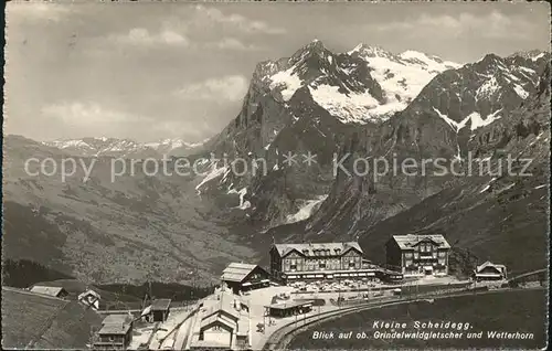 Kleine Scheidegg Wengen mit Grindelwaldgletscher und Wetterhorn Kat. Scheidegg Kleine