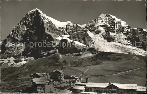 Kleine Scheidegg Wengen mit Eiger und Moench Kat. Scheidegg Kleine