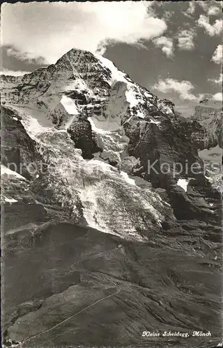 Kleine Scheidegg Wengen mit Moench Kat. Scheidegg Kleine