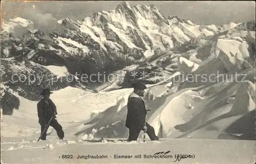 Jungfraubahn Bergsteiger Eismeer mit Schreckhorn Kat. Jungfrau