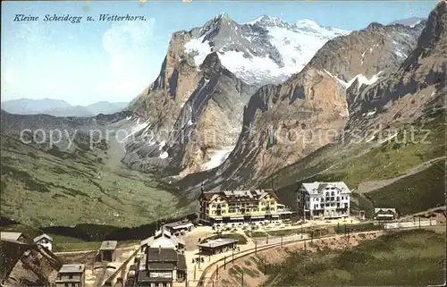 Kleine Scheidegg Wengen mit Wetterhorn Kat. Scheidegg Kleine