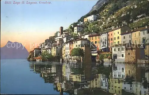 Gandria Lago di Lugano Haeuser direkt am See Kat. Gandria