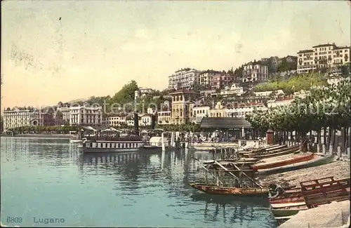 Lugano TI Anlegestelle Boote Kat. Lugano