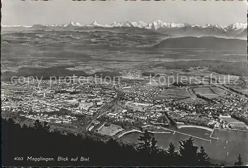 Biel Bienne Blick von Magglingen Kat. Biel