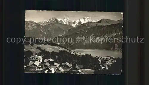 Beatenberg mit Eiger Moench Jungfrau Kat. Beatenberg