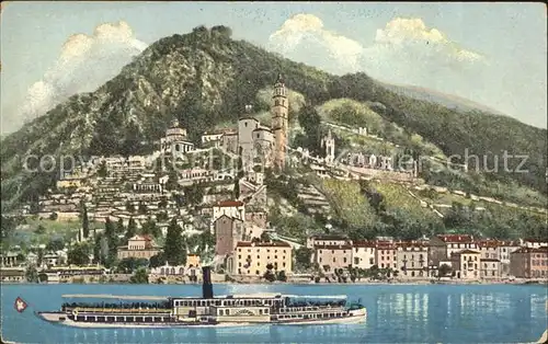 Morcote TI Lago di Lugano Dampfer Kat. Morcote