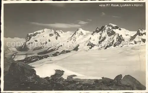 Monte Rosa mit Lyskam v. Hoernli Kat. Monte Rosa