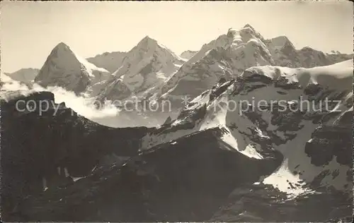 Eiger Grindelwald mit Moench Jungfrau Sefinenburgge Kat. Eiger