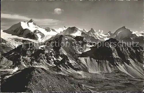 Bella Tola Vissoie mit Weisshorn Rothorn Cervin Kat. Bella Tola