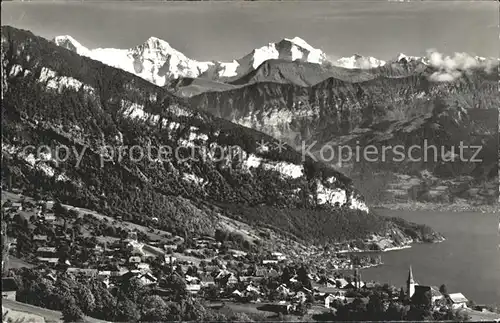 Sigriswil am Thunersee mit Eiger Moench Jungfrau Kat. Sigriswil