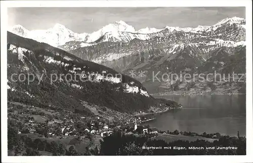 Sigriswil am Thunersee mit Eiger Moench Jungfrau Kat. Sigriswil