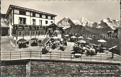 Schynige Platte Berghaus mit Eiger Moench Jungfrau Kat. Schynige Platte