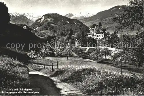 Beckenried Hotel Fuerigen Blick gegen die Berneralpen Kat. Beckenried