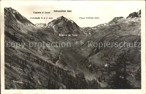 Nufenenstock Passo Nufenen Alpenpass Alpenpanorama Kat. Nufenenstock