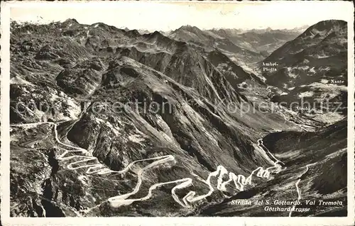 St Gotthard Strada del San Gottardo Val Tremola Gotthardstrasse Alpenpass Gebirgspanorama Kat. Gotthard St.