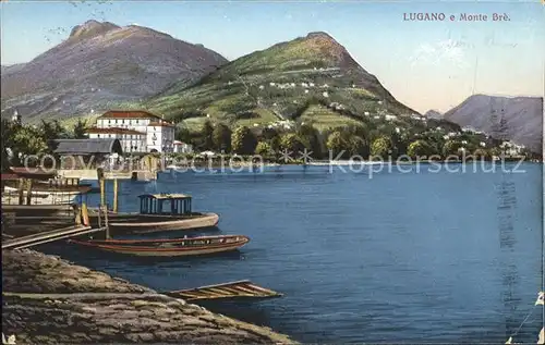 Lugano TI Uferpartie am Luganersee Monte Bre Kat. Lugano