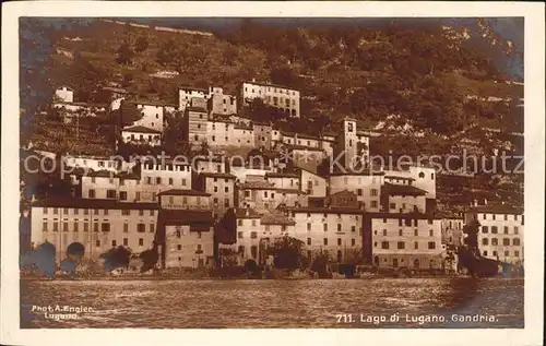 Gandria Lago di Lugano Ansicht vom Luganersee aus Kat. Gandria