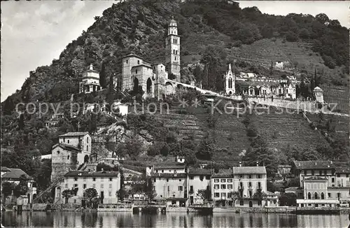 Morcote TI Ansicht vom Luganersee aus Lago di Lugano Kat. Morcote