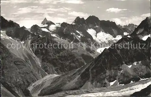 Arolla VS Col de Riedmatten Dents de Bertel Cervin Dents des Bouquetins Gebirgspanorama / Arolla /Bz. Herens