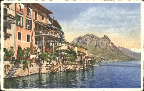 Gandria Lago di Lugano Haeuser am Luganersee Kat. Gandria