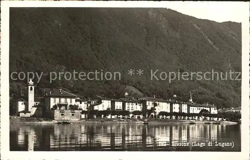 Bissone Lago di Lugano Ansicht vom Luganersee aus Kat. Bissone