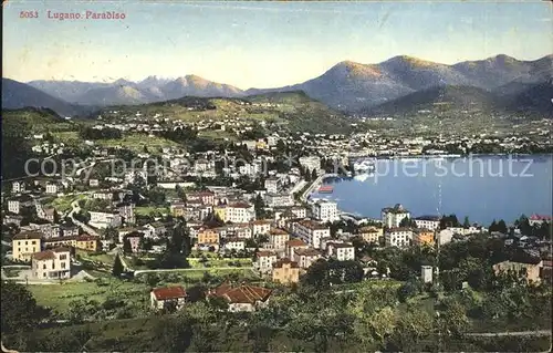 Paradiso Lago di Lugano Panorama Luganersee Alpen Kat. Paradiso